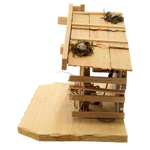 Wood stable Aschau in Nordic style for Nativity Scene with 12 cm characters 20x40x20 cm 8