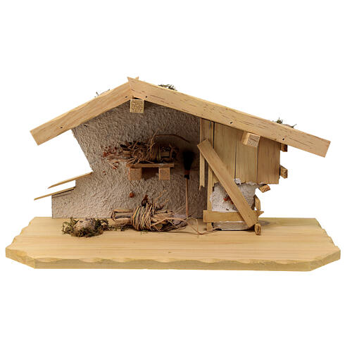 Stalla stile nordico Aschau legno 20X40X20 cm presepe 12 cm 1