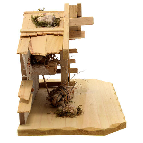 Stajenka styl nordycki Aschau, drewno, 20x40x20 cm, szopka 12 cm 7