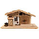 Stalla in stile nordico con legna presepe 15 cm 25x45x20 cm s1