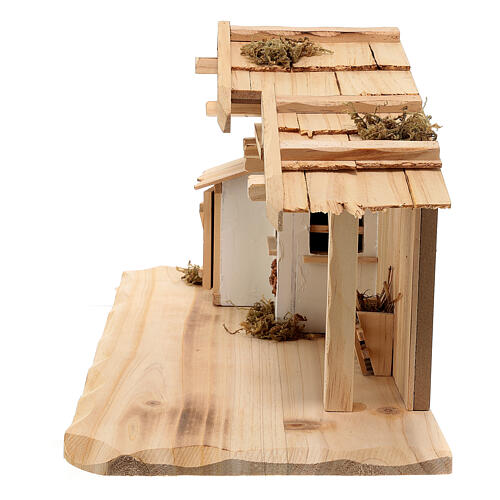 Nordic style stable with wood, 15 cm nativity 25x45x20 cm 8