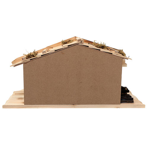 Nordic style stable with wood, 15 cm nativity 25x45x20 cm 9