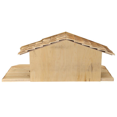 Wallgau wood stable, nordic style, for Nativity Scene with 12 cm characters, 30x70x30 cm 11