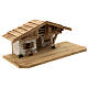 Wallgau wood stable, nordic style, for Nativity Scene with 12 cm characters, 30x70x30 cm s6