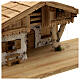 Wallgau wood stable, nordic style, for Nativity Scene with 12 cm characters, 30x70x30 cm s7
