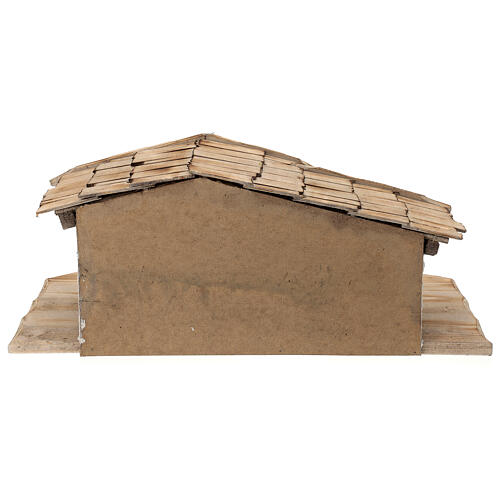 Konigsee wood stable, nordic style, for Nativity Scene with 12 cm characters, 25x60x30 cm 9