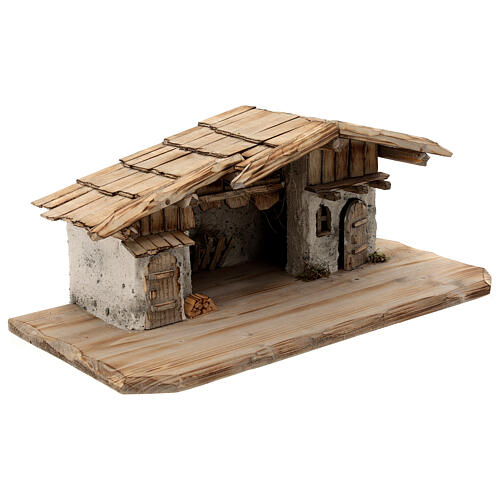 Stalla Konigsee stile nordico presepe 12 cm legno 25x60x30 5