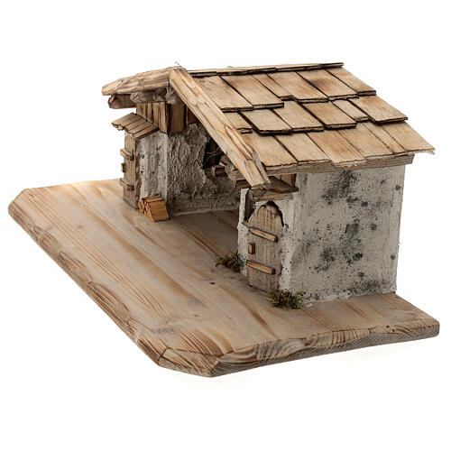 Stalla Konigsee stile nordico presepe 12 cm legno 25x60x30 8