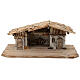 Estábulo Konigsee estilo nórdico madeira 25x60x30 cm para presépio com figuras de 12 cm s1