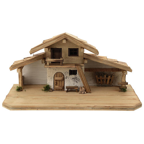Stalla Ettal stile nordico presepe 15 cm legno 30x60x30 1