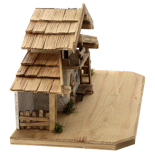 Stalla Ettal stile nordico presepe 15 cm legno 30x60x30 7