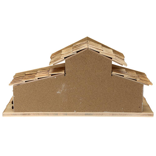 Stalla Ettal stile nordico presepe 15 cm legno 30x60x30 9
