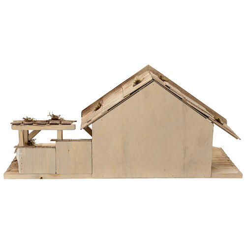 Sterzing wood stable, nordic style, for Nativity Scene with 12 cm characters, 30x70x30 cm 9