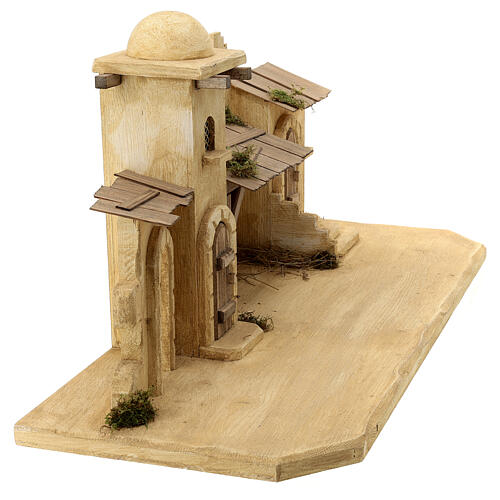 Jerusalem stable, wood and resin, for Nativity Scene with 12 cm characters, 30x70x30 cm 8