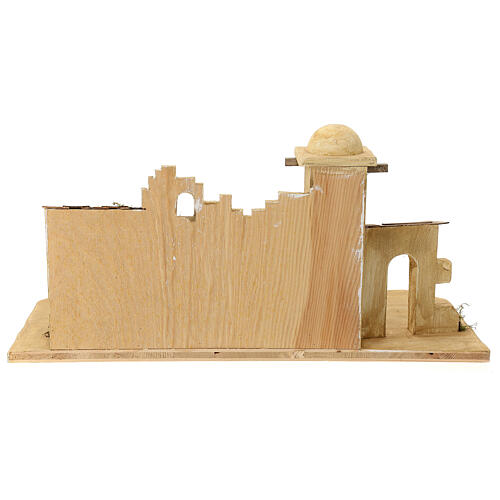 Jerusalem stable, wood and resin, for Nativity Scene with 12 cm characters, 30x70x30 cm 10