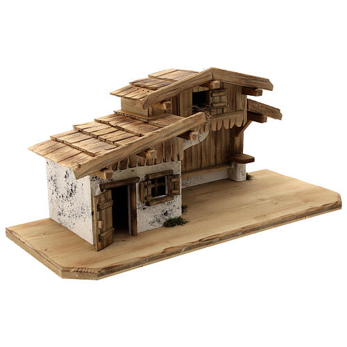 Absam wood stable, nordic style, for Nativity Scene with 15 cm characters, 30x70x30 cm 6