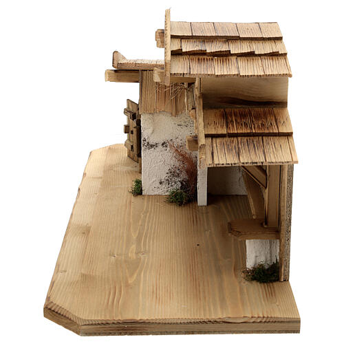 Absam wood stable, nordic style, for Nativity Scene with 15 cm characters, 30x70x30 cm 8