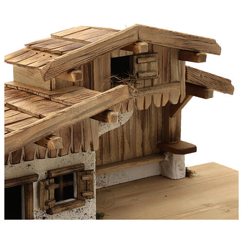 Estábulo Absam de estilo nórdico 30x70x30 cm madeira para presépio com figuras de 15 cm 7