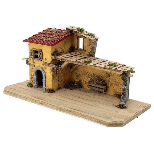 Stalla Oed presepe 12 cm stile nordico legno 35x70x30 cm 3