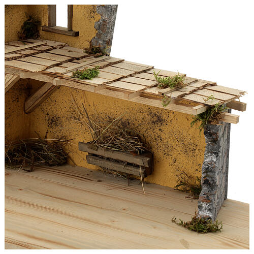 Stalla Oed presepe 12 cm stile nordico legno 35x70x30 cm 4