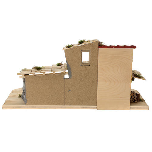 Stalla Oed presepe 12 cm stile nordico legno 35x70x30 cm 7