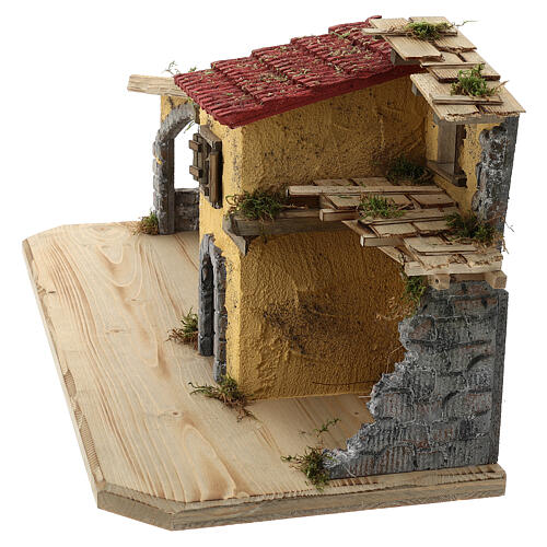 Schwand wood nordic stable for Nativity Scene with 15 cm characters 30x70x30 cm 5