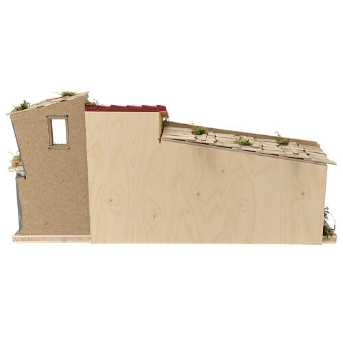 Stalla Schwand stile nordico presepe 15 cm legno 30x70x30 cm 9
