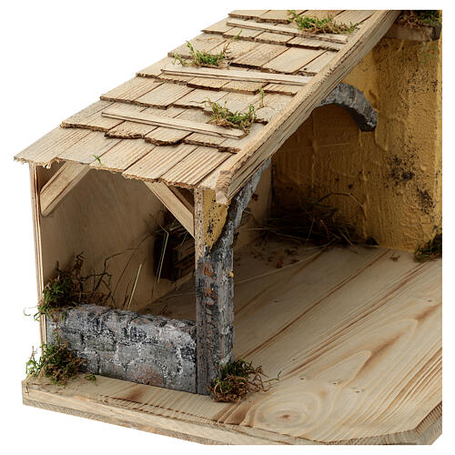 Nordic style Schwand stable, 15 cm wooden nativity scene 30x70x30 cm 7