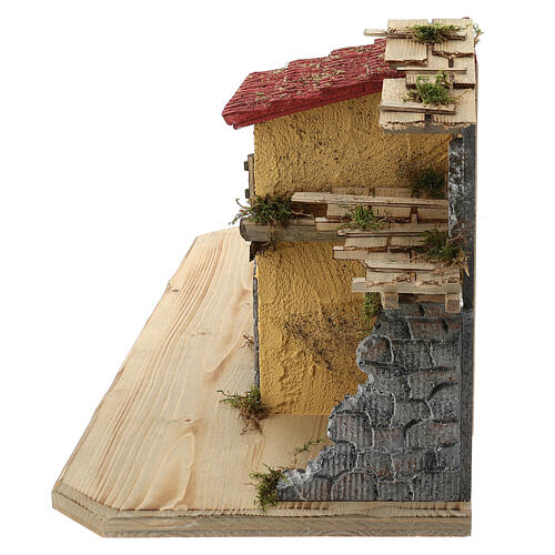 Nordic style Schwand stable, 15 cm wooden nativity scene 30x70x30 cm 8