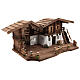 Chiemgau wood stable, nordic style, for Nativity Scene with 20 cm characters, 35x75x45 cm s5