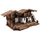 Étable Chiemgau crèche 20 cm style nordique bois 35x75x45 cm s5