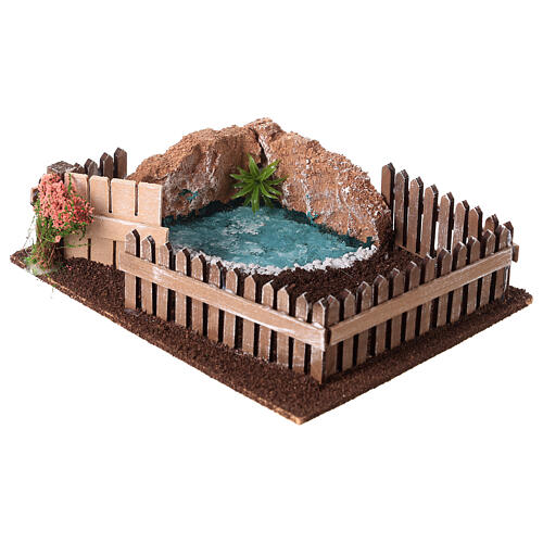 Enclos oies crèche 10 cm avec étang 5x20x15 cm 2