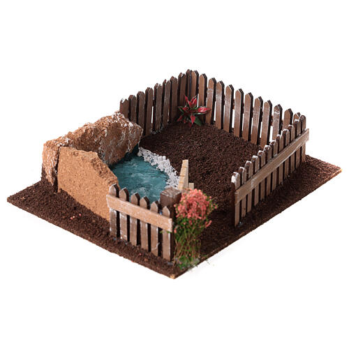 Enclos oies crèche 10 cm avec étang 5x20x15 cm 3