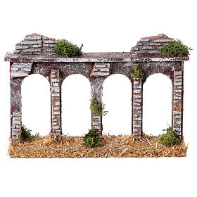 Small aqueduct 19th century style for Nativity Scene with 8 cm characters 15x25x5 cm