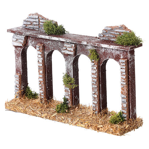 Small aqueduct 19th century style for Nativity Scene with 8 cm characters 15x25x5 cm 2