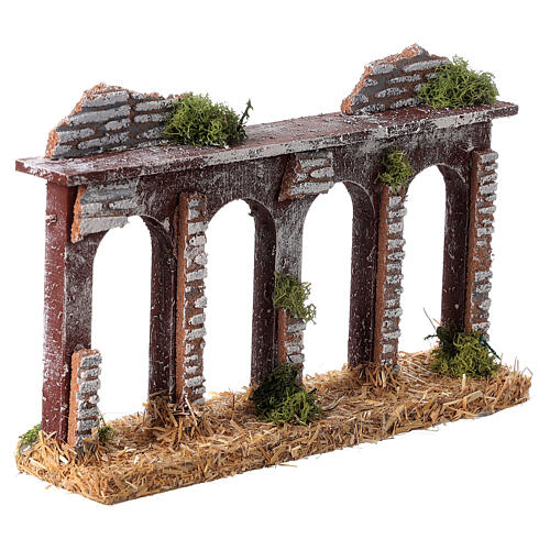 Small aqueduct 19th century style for Nativity Scene with 8 cm characters 15x25x5 cm 3