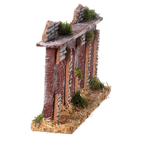 Small aqueduct 19th century style for Nativity Scene with 8 cm characters 15x25x5 cm 4