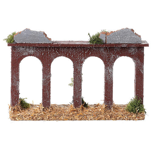Small aqueduct 19th century style for Nativity Scene with 8 cm characters 15x25x5 cm 5