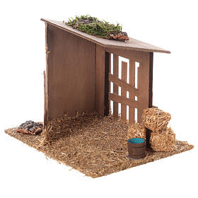 Empty stable for Nativity Scene with 10 cm characters 15x20x15 cm