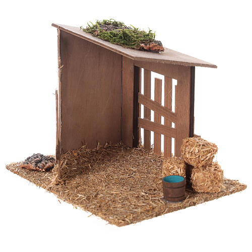 Empty stable for Nativity Scene with 10 cm characters 15x20x15 cm 2
