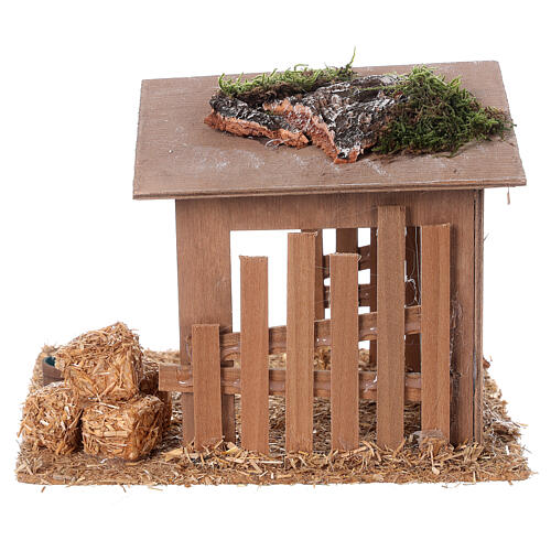 Empty stable for Nativity Scene with 10 cm characters 15x20x15 cm 5