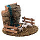 Enclos avec moutons et chute d'eau pour crèche 8 cm 10x15x15 cm s3