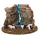 Recinto gregge di pecore presepe 8 cm con cascata 10x15x15cm s1