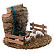 Recinto gregge di pecore presepe 8 cm con cascata 10x15x15cm s3