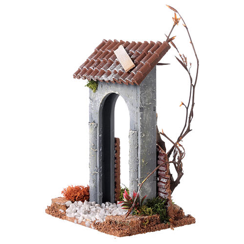 Composable road with 19th century arch for Nativity Scene with 10 cm characters 20x12x8 cm 2