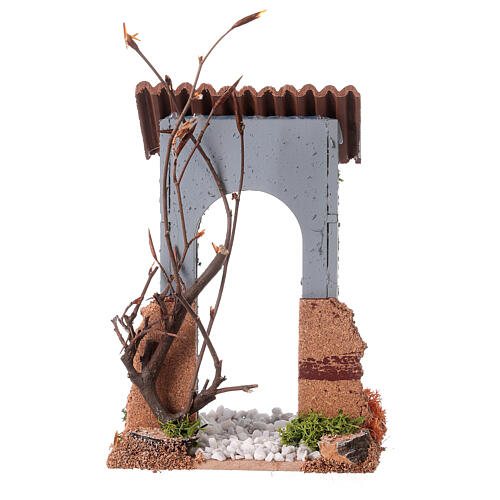 Composable road with 19th century arch for Nativity Scene with 10 cm characters 20x12x8 cm 5