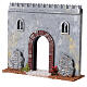 City wall with door 19th century style for Nativity Scene with 8 cm characters 20x20x5 cm s2
