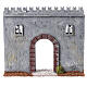 City wall with door 19th century style for Nativity Scene with 8 cm characters 20x20x5 cm s5