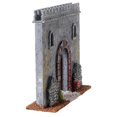 Muralla con puerta 20x20x5cm belén de 8 cm estilo 800 4