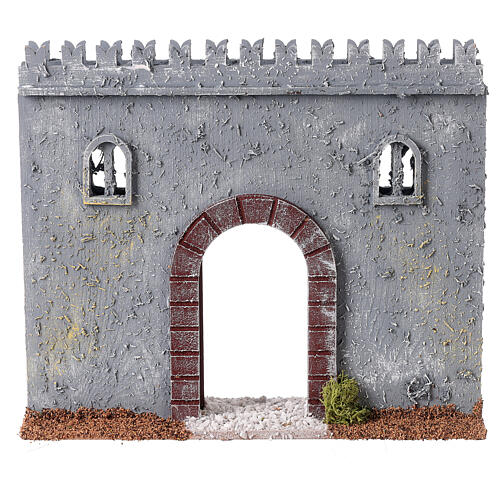 Muralla con puerta 20x20x5cm belén de 8 cm estilo 800 5